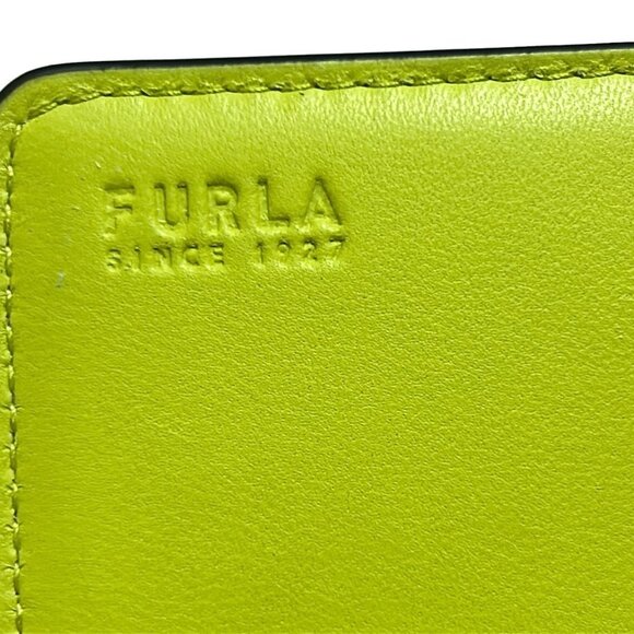 Auth FURLA - Yellow Green Leather Long Wallet - Picture 8 of 8